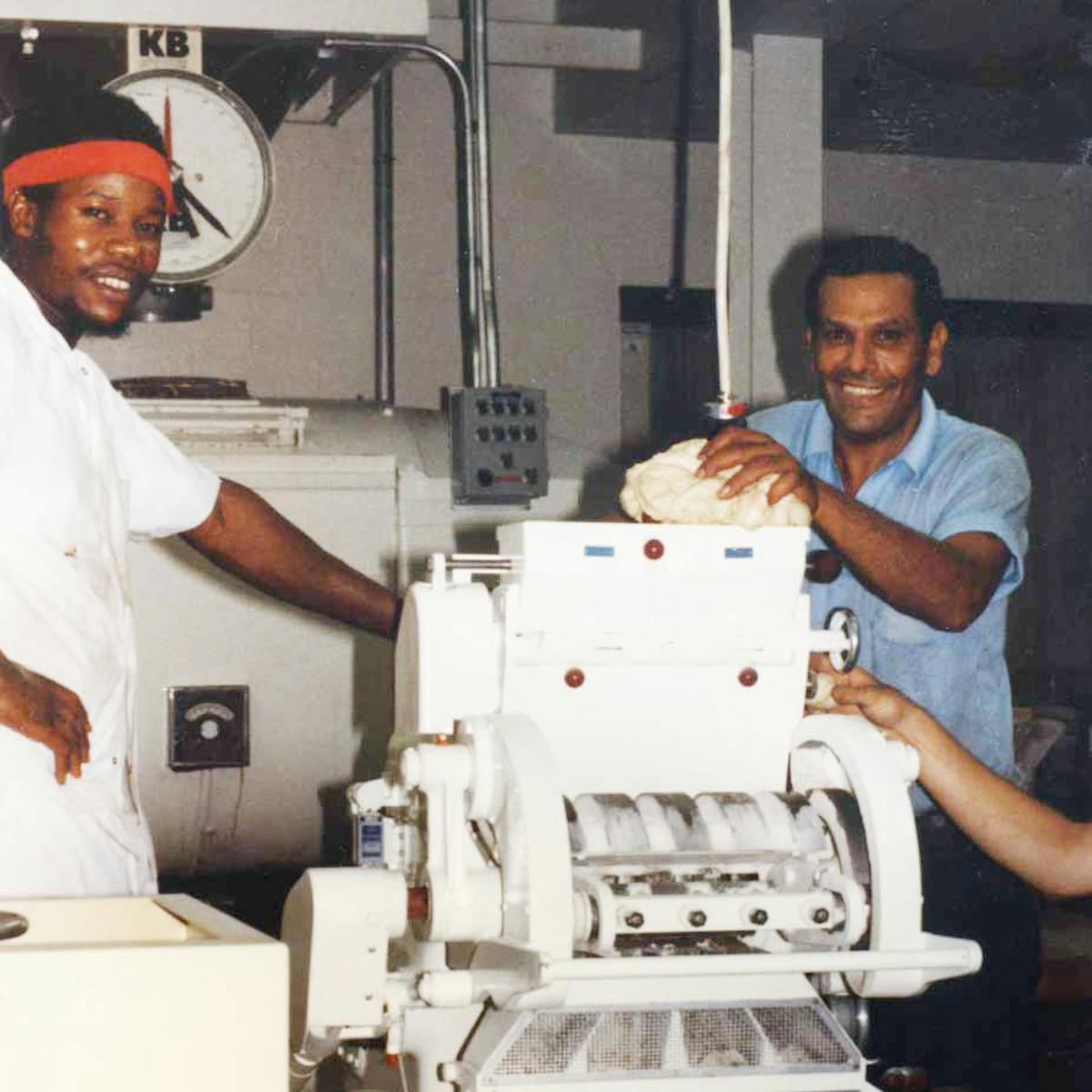 two people using a machine
